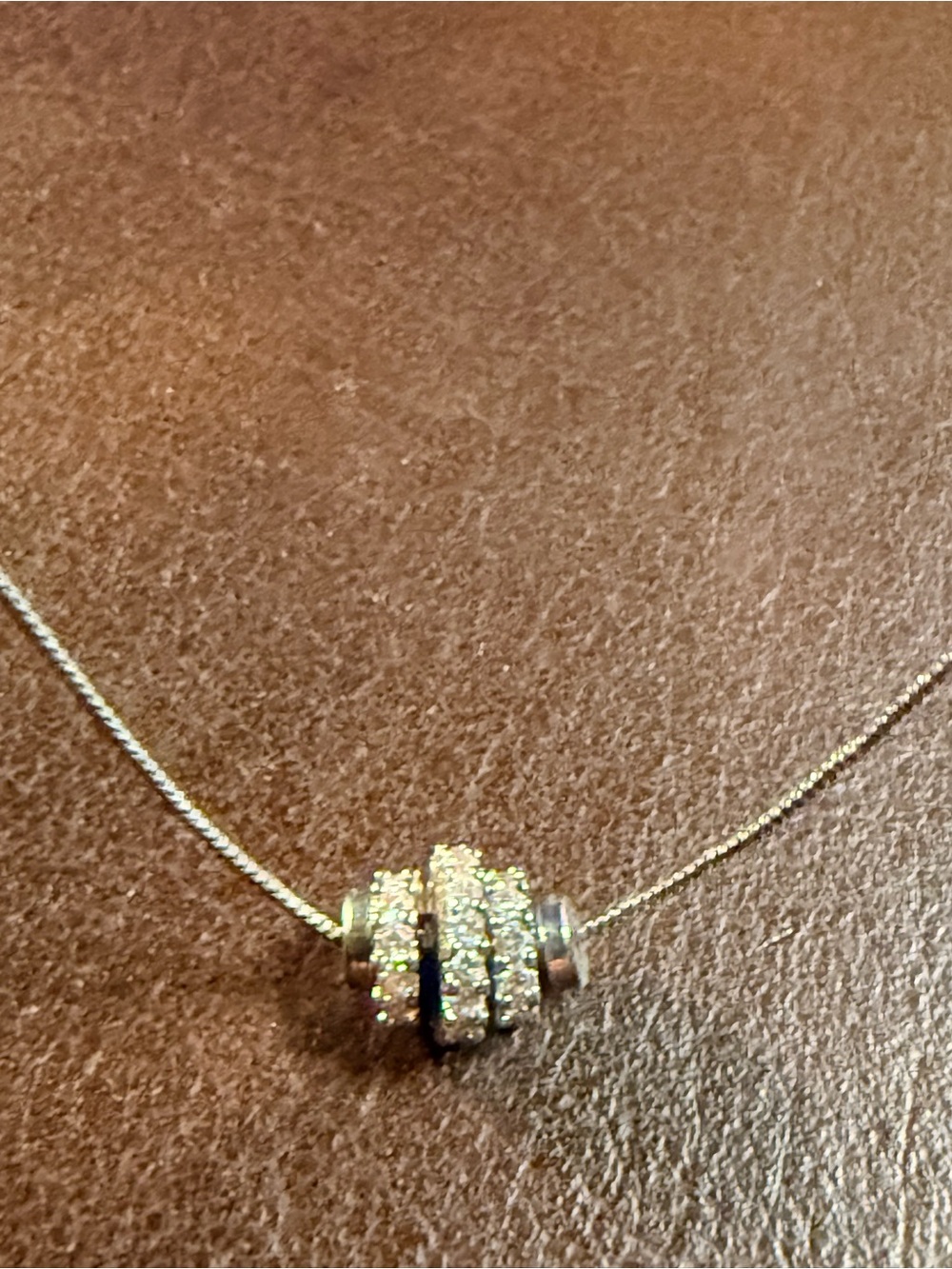 Delicate Silver-Tone Pave Spacer Necklace
